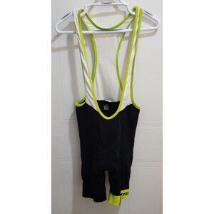 Nishiki Cycling Bib Shorts Compression Padded Black White Men's Size Medium